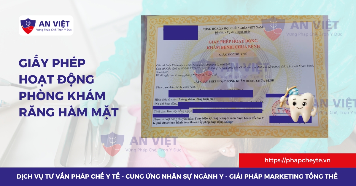 Giấy phép hoạt động phòng khám răng hàm mặt