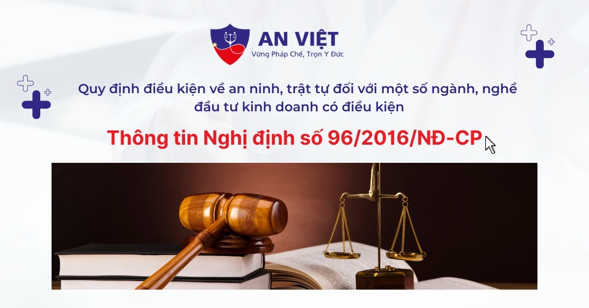 Nghị định số 96/2016/NĐ-CP của Chính phủ