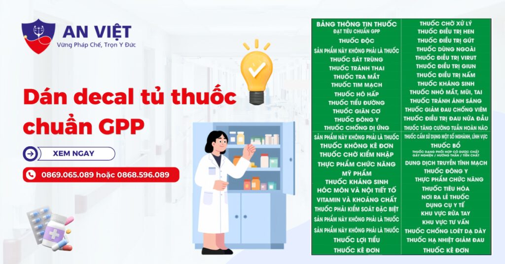 Dán decal tủ thuốc